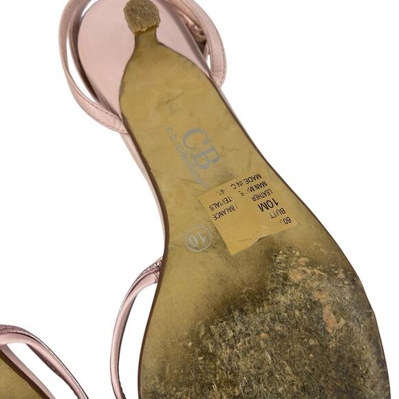 Pink Butterfly Sandals 10 Strappy Ankle Y2K Small Heel Vintage CB Collections - Picture 9 of 10